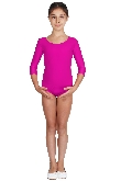 BODY DANZA LYCRA MANICA TRE QUARTI FUCSIA BAMBINA